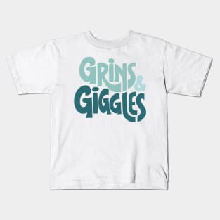 Grins And Giggles - Retro Type Design Kids T-Shirt